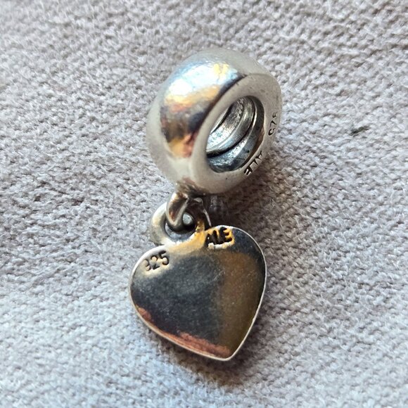 Heart on Heart Pandora Charm in Sterling Silver - Picture 4 of 6